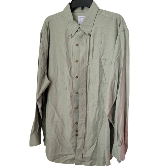 Brooks Brothers Other - Men's Brooks Brothers XL Long Sleeve Button Up Herringbone Green Shirt